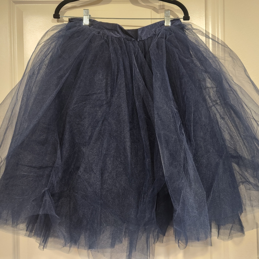 Space 46 Boutique Navy Tulle A-Line Skirt